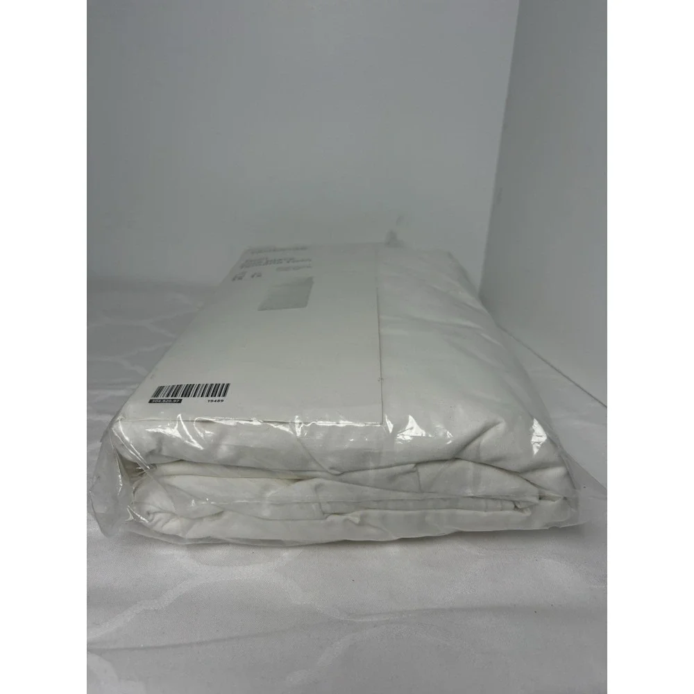 Ikea TRUBBTAG Twin Duvet Cover w/1 Pillowcases Bed Set White - New 64x86